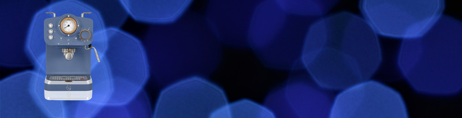 Blue coffee makers banner
