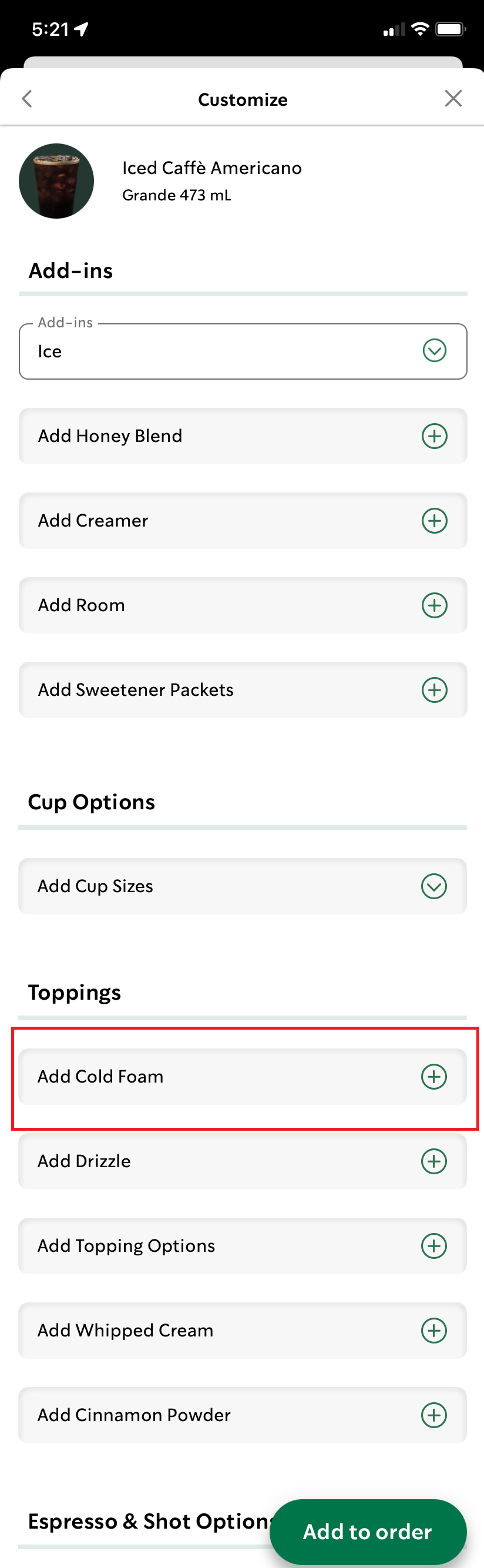 How to Order Starbucks Sweet Cream On Mobile